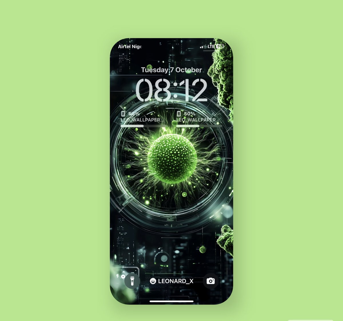 Leonard18_X's tweet image. &quot;Futuristic virus art on my lock screen! 🦠🌌 #LeoWallpaper #TechArt
Load 4k