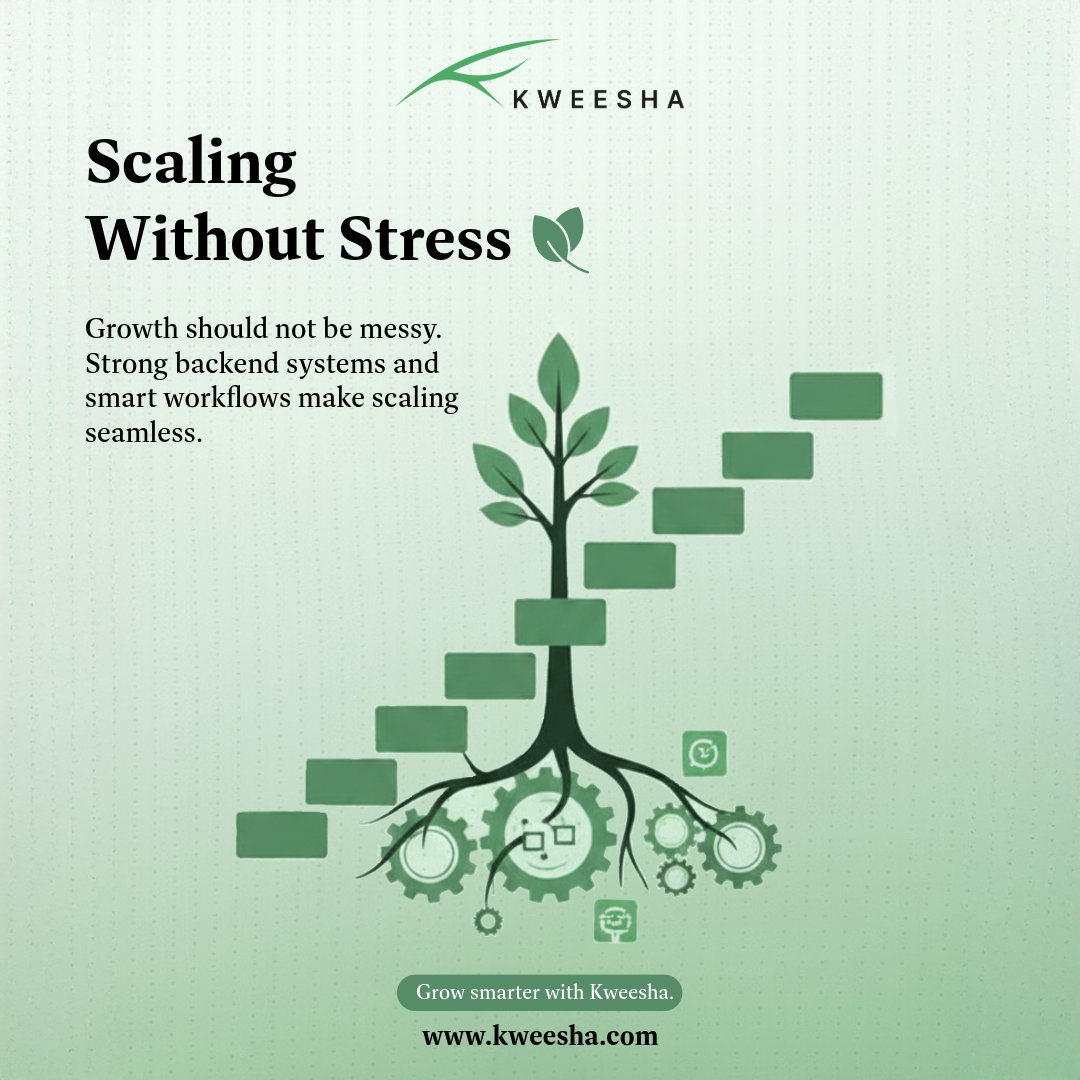 Scaling does not have to be complicated. 🌱
Kweesha’s strong backend systems and streamlined workflows ensure seamless, stress-free growth.

Learn how Kweesha can optimize your operations at kweesha.com
 #BusinessGrowth #Kweesha #OperationalExcellence