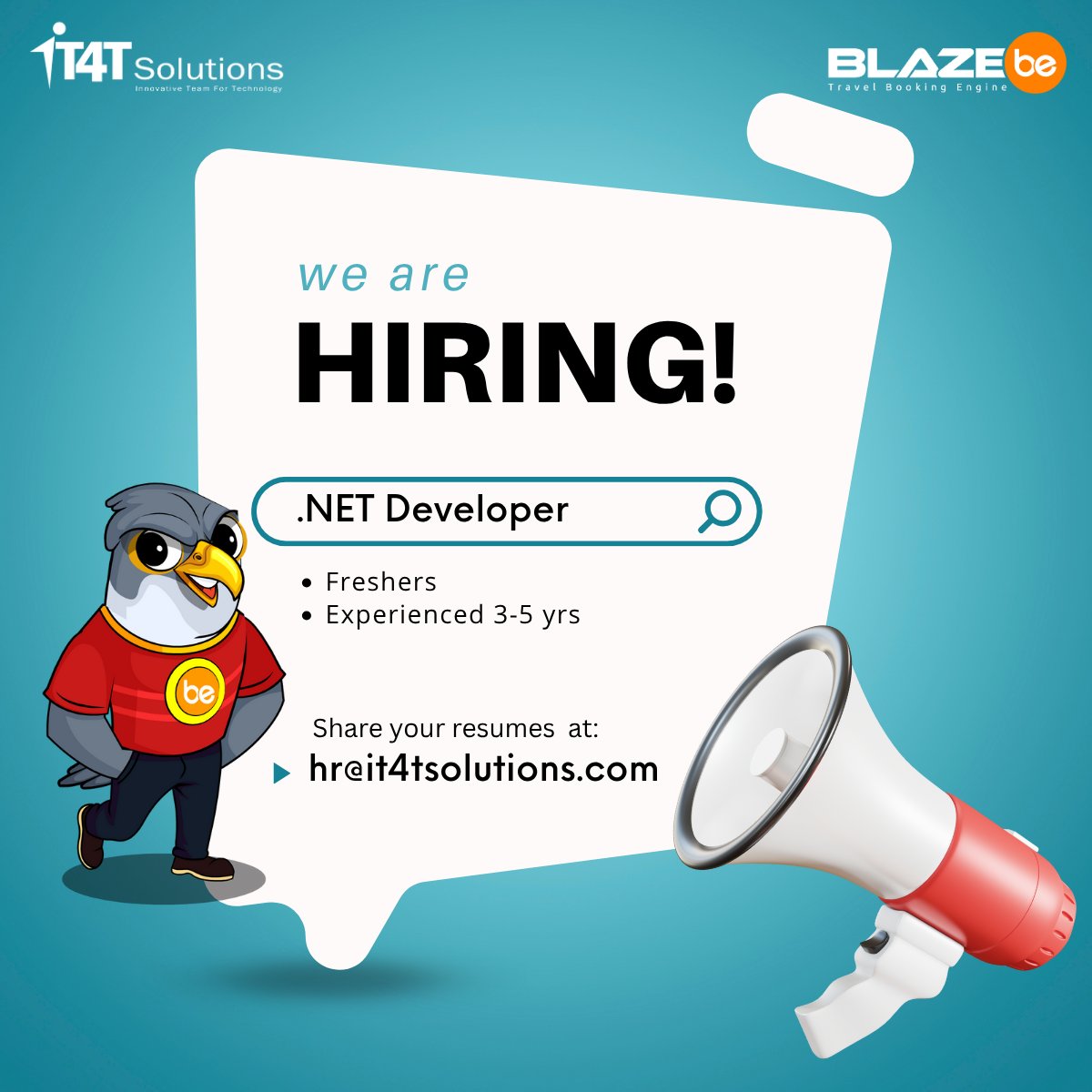 it4tsolutions's tweet image. Join our team! We're actively hiring .𝗡𝗘𝗧 𝗗𝗲𝘃𝗲𝗹𝗼𝗽𝗲𝗿𝘀 (Freshers and 3-5 years experience). Build your career with @it4tsolutions. 𝗔𝗽𝗽𝗹𝘆 𝗻𝗼𝘄!
𝗥𝗲𝘀𝘂𝗺𝗲 𝘁𝗼: hr@it4tsolutions.com
#DOTNETDeveloper #SoftwareEngineer #TechJobs #DeveloperJobs #IT4TSolutions