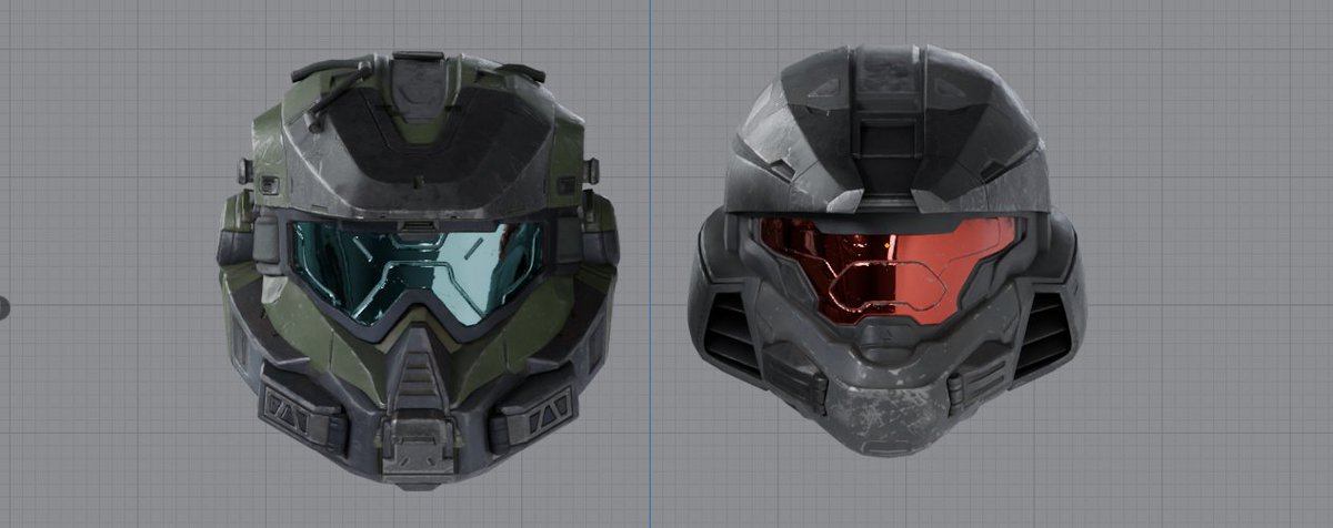 QStricker32487's tweet image. In case anyone's been wondering what I've been up to, I've been tinkering and kitbashing certain helmets together while trying to draw up some ideas! These helmets will be accessible after they're done!

#HALO #HaloInfinite #b3d