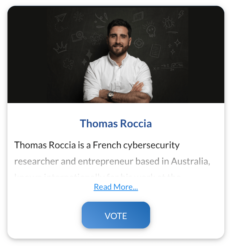 Thomas Roccia π€ (@fr0gger_) on Twitter photo π€© I am honored to be nominated for the French-Australia Award in Research & Innovation (by <a href="/Lecourrieraus/">Le Courrier Australien</a>) after the SANS DMA Award nomination!
If you found my work useful, you can vote below, it takes 10 sec and it would mean a lot! β€οΈ
Vote here: lcanews.com/research-innovβ¦ π€© I am honored to be nominated for the French-Australia Award in Research & Innovation (by <a href="/Lecourrieraus/">Le Courrier Australien</a>) after the SANS DMA Award nomination!
If you found my work useful, you can vote below, it takes 10 sec and it would mean a lot! β€οΈ
Vote here: lcanews.com/research-innovβ¦