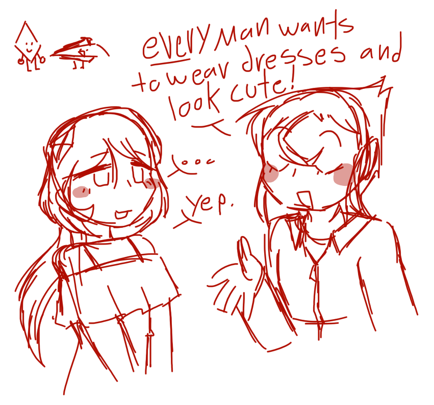 AAway48173's tweet image. #objectoverload
im going insane there was this old fic that hc&apos;ed PA to enjoy dressing feminine and it has permanently affected my view of them I think PA should be a pretty nonbinary demi girl real
so here&apos;s a silly Kite and PA drawing (I hc kite as a trans women that&apos;s the joke