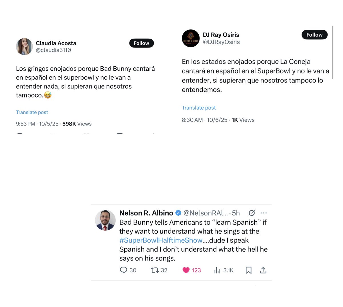 Dixiebitsy's tweet image. Can someone tell @sanbenito to learn Spanish?