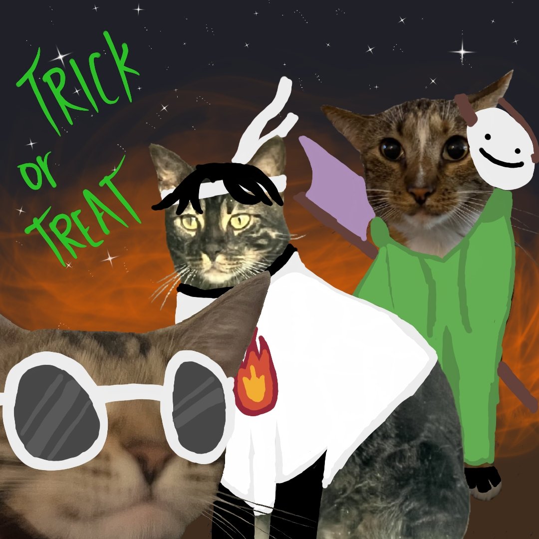 voidaflame's tweet photo. these 3 show up at your door on halloween, what do you do?
.
.
#dreamfanart #sapnapfanart #georgenotfoundfanart #patchesfanart #milofanart #naomifanart https://t.co/1DazDmd8bp