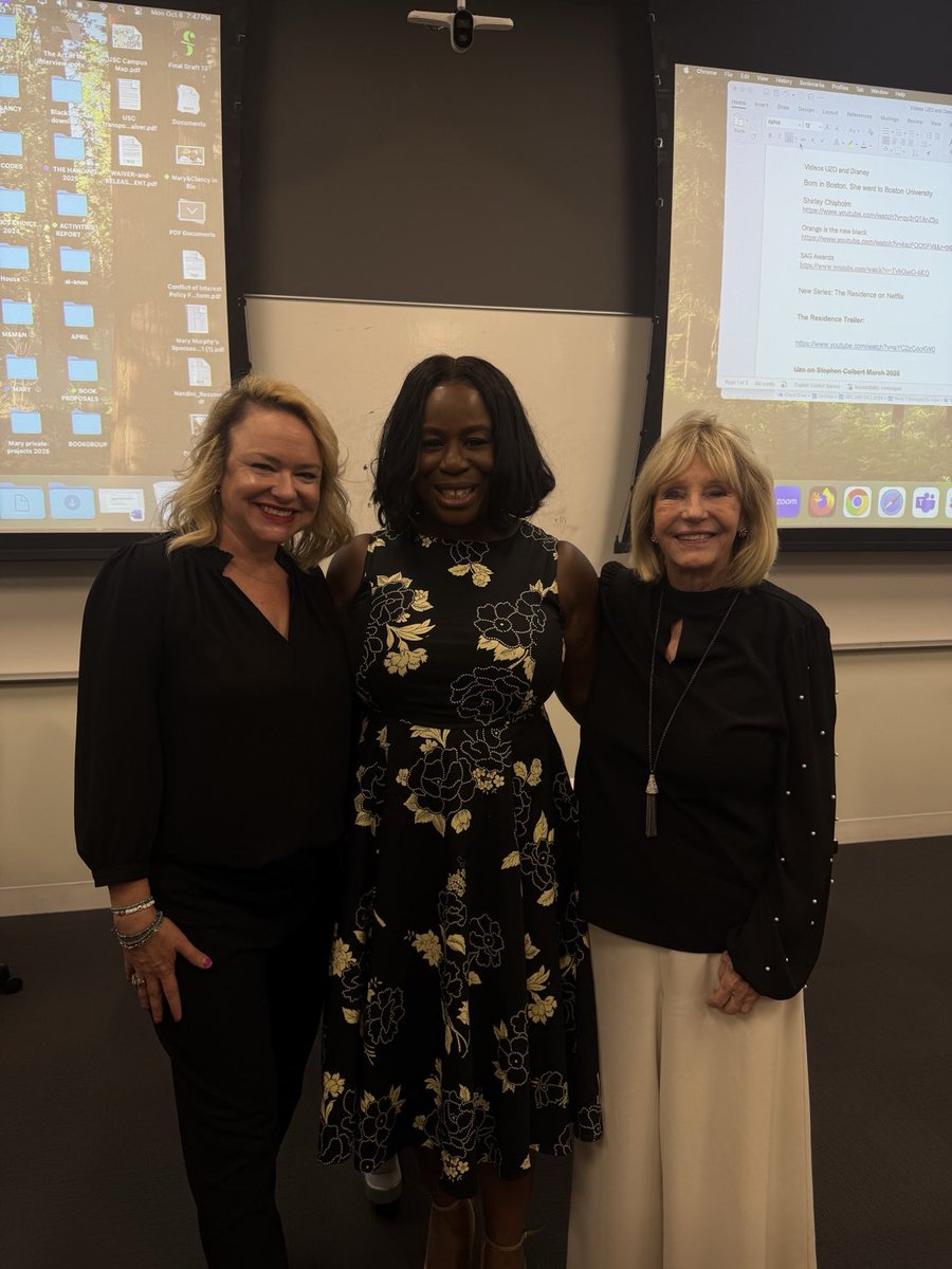 tvgalmurphy's tweet photo. At USC with Uzo Aduba and Rachel Karten https://t.co/K0HW8M09UK