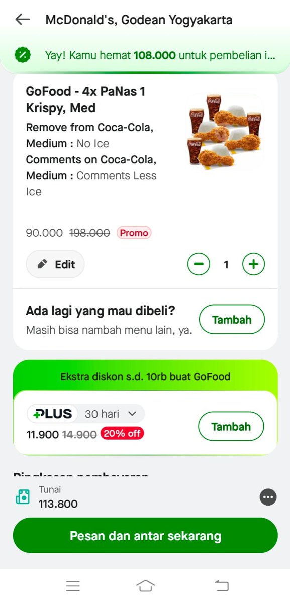 rismavera7's tweet photo. @gofoodindonesia wkwk tiap buka GoFood ujung2nya McD lagi McD lagi 😭 Otomatis kenyang banget pake GoFood lah jelas https://t.co/SSDTZgxH4V