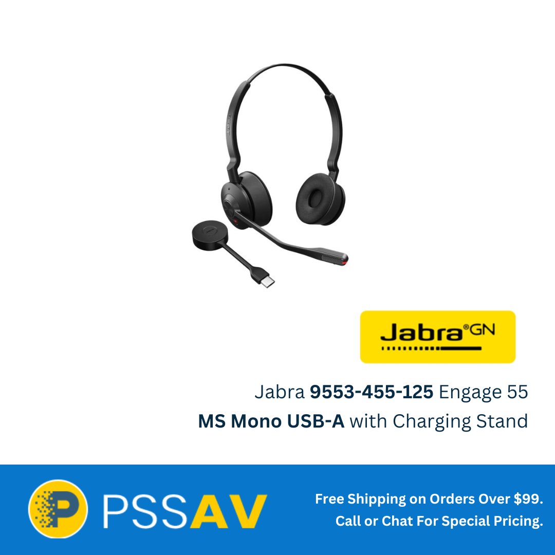 Jabra 9553-455-125 Engage 55 MS Mono USB-A with Charging Stand

Engage 55 MS Mono USB-A with Charging Stand

Order online today:  pssav.com/shop/jabra-955…
#jabra

Support &amp; Expert Advice (from a real person).
For Our Best Price Call 1-888-525-6696