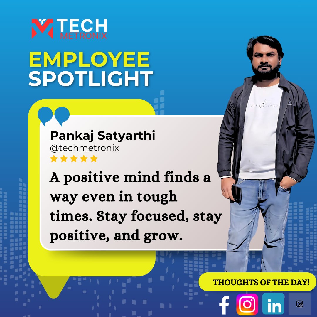 TechMetronix's tweet image. Thought of the Day
Small steps every day lead to big change. At TechMetronix, we believe growth comes from consistent effort. Let’s take that step today
🌐techmetronix.com
📞+91-8929185311
📩info@techmetronix.com
#ThoughtOfTheDay #DailyInspiration #Motivation #TechMetronix
