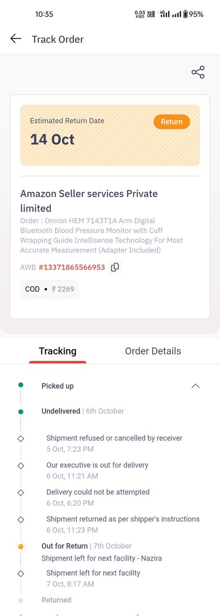 deepankargogoi1's tweet photo. Thanks @amazonIN and @Delhivery for the worst shopping experience ever 👏
No delivery, false updates, and customer support that does nothing!
Didn’t expect this from Amazon. Totally ruined the trust. 😤 #Amazon #Delhivery #BadService https://t.co/5k2XwUpRxq