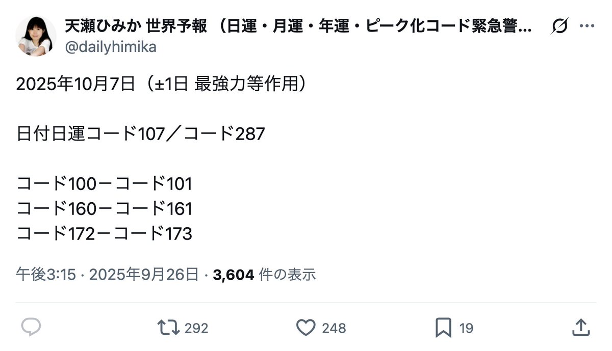 amasehimika147's tweet photo. 10月5日の福島県沖震源・震度4に続いて2日後の今日も。

10月7日(オラクル)

コード101「福島県沖震源　福島地震の発生」

【福島でM4.9の地震】

10月7日9時30分頃、福島県沖を震源とする最大震度4の地震が発生。
https://t.co/nXhGjzpeEP https://t.co/H7Kb9cgzl7