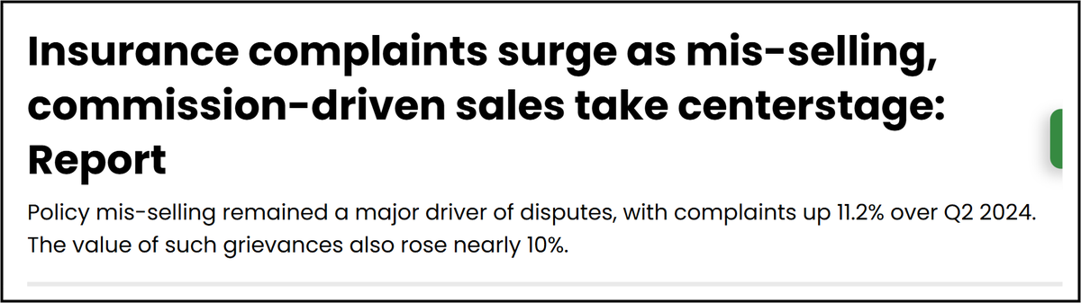 BeshakIN's tweet image. 🚨 Insurance complaints are on the rise in India.

And at the heart of it?
👉 Mis-selling
👉 Commission-driven sales

The numbers will make you pause. 👇

#insurance #complaints #misselling