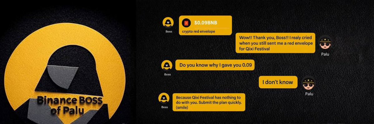 Palu was talking to <a href="/cz_binance/">CZ 🔶 BNB</a> aka the $Boss all along 

0x9515027B94DB16eA2A752F15CD856C453bA34444