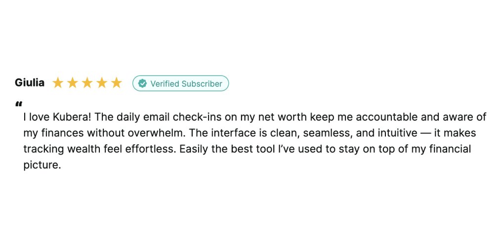 "Easily the best tool I’ve used to stay on top of my financial picture." reviews.io/company-review…