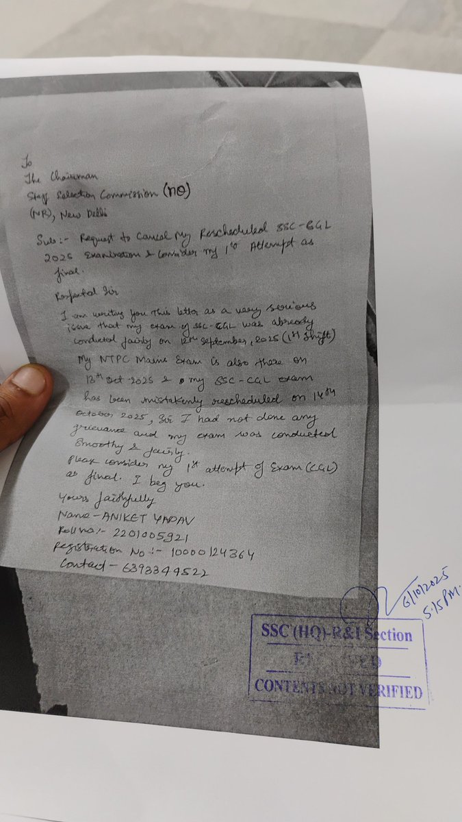 <a href="/SSCorg_in/">SSC News</a>
My exam was gone well but I got reexam intentionally.
Why no one is addressing the elephant in the room. 🛑
This is totally fraud.
<a href="/abhinaymaths/">Abhinay Maths</a> <a href="/GaganPratapMath/">Gagan Pratap 🇮🇳</a> <a href="/TheLallantop/">The Lallantop</a> <a href="/DelhiPolice/">Delhi Police</a> <a href="/PMOIndia/">PMO India</a> <a href="/DoPTGoI/">DoPT</a> <a href="/the_hindu/">The Hindu</a> 
#fraud #sscongoingscam <a href="/cbic_india/">CBIC</a> <a href="/SCJudgments/">Latest Supreme Court Judgments</a>