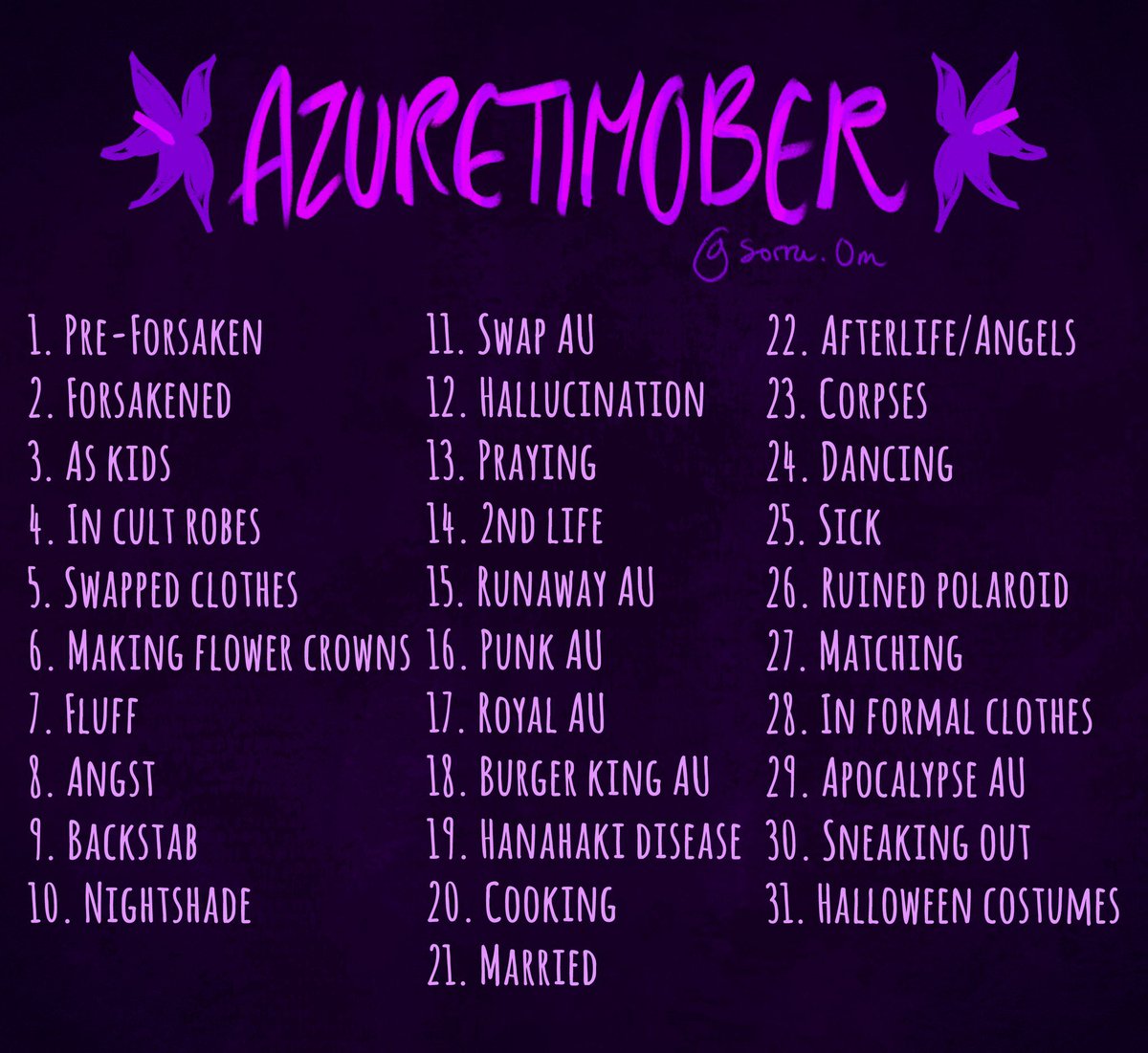 flower crowns for day 6 of azuretimober #azuretime