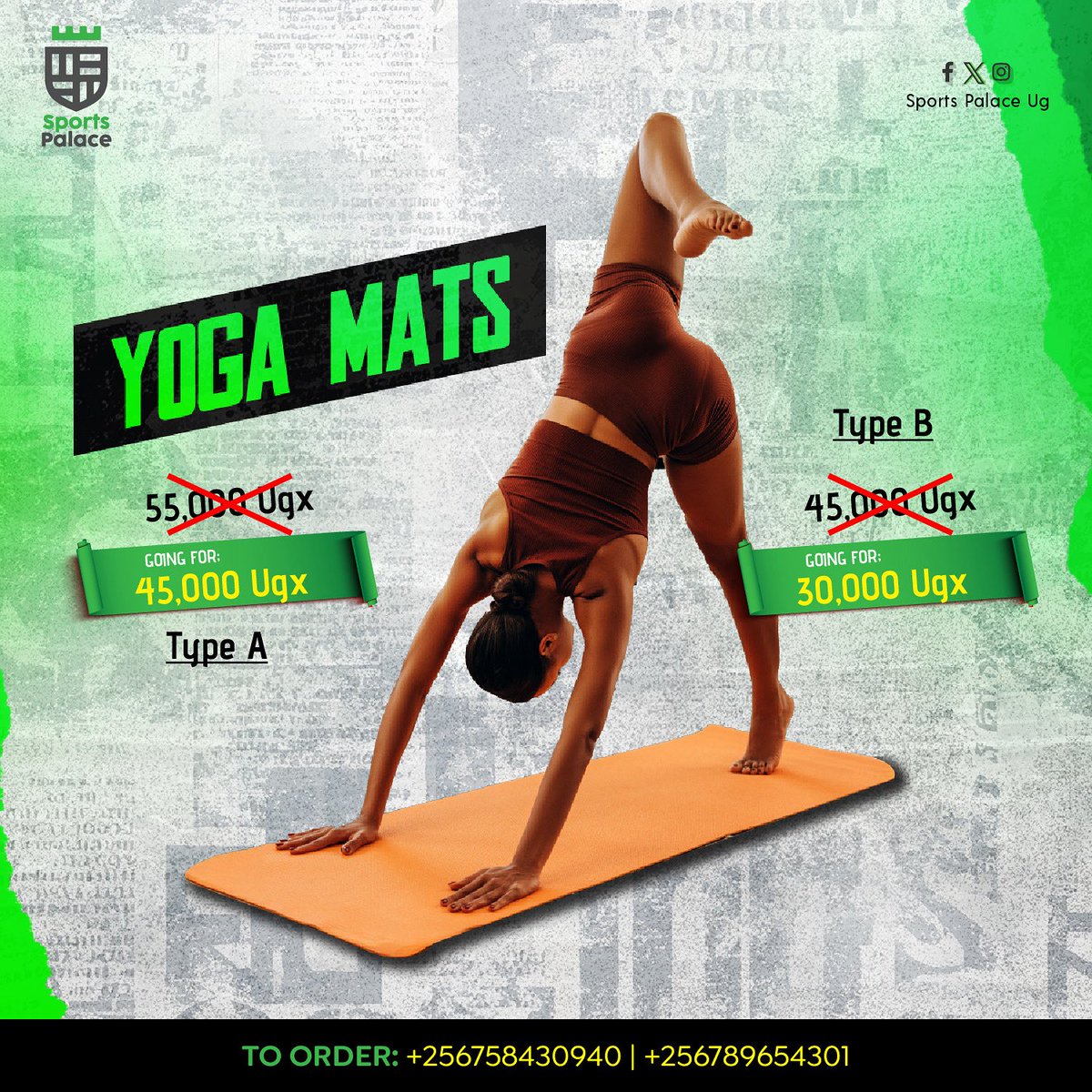 A small discount to help you achieve your fitness goals💪🏾Hit us up today to place your order🤩

#yogamat #yogalife #sportspalaceug