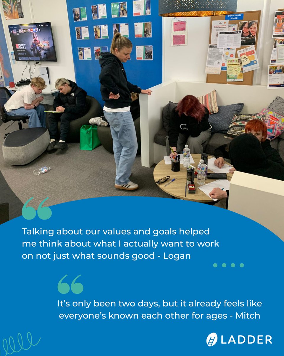 Day two of our Ladder program is off to a flying start. After bonding over goals and values yesterday, today's focus was all about gratitude, connection, healthy routines, and independence. We can't wait to see these young people kick some serious goals in the weeks ahead!