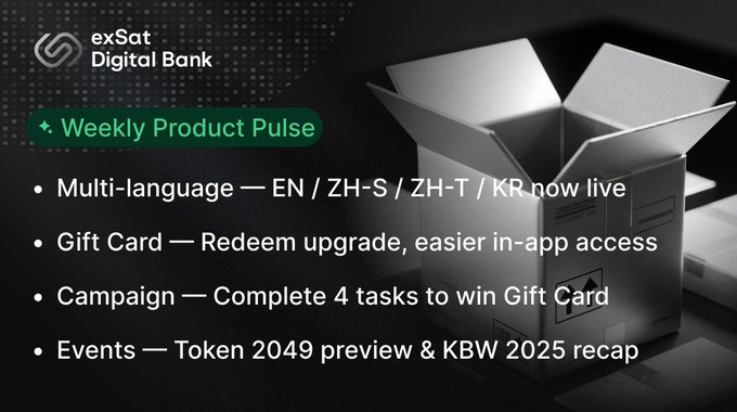 kawaidgaf's tweet image. Stay in sync with @exSatNetwork 🎀

🌍 Multi-language now live EN, CN, KR

🎁 Gift Card redemption just got easier

🎯 exSat × Roam campaign → 4 tasks = $10 gift + Roam code

🎉 Token 2049 Singapore → Oct 1–2

🎊 KBW 2025 Recap → Seoul connections made!

@galxe #exSat #XSAT