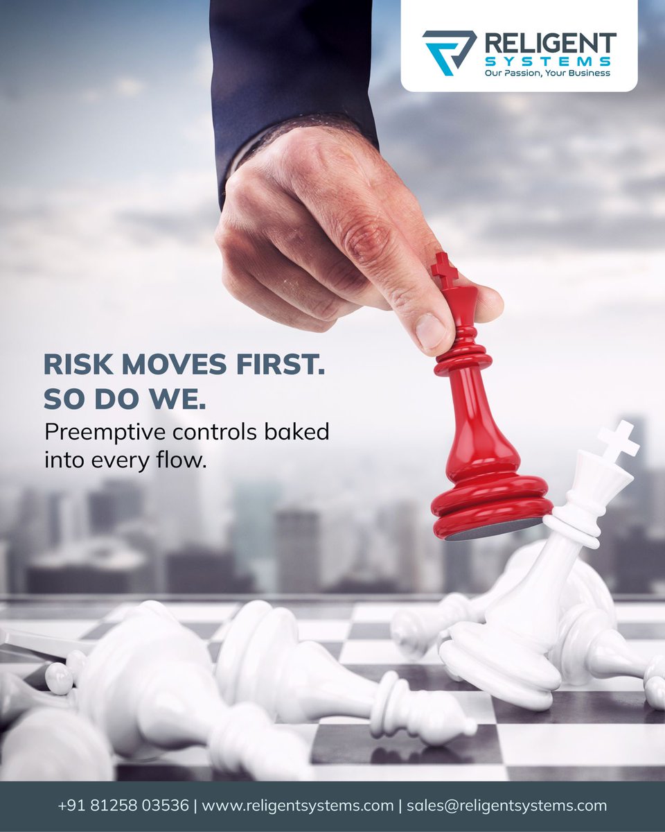 religentsystems's tweet image. Risk moves first. So do we.
At Religent Systems, we build preemptive controls right into every flow — ensuring your business stays secure, compliant, and ahead of every risk curve.
📞+91 81258 03536 | religentsystems.com
#RiskManagement #NoCodeAutomation #ReligentSystems
