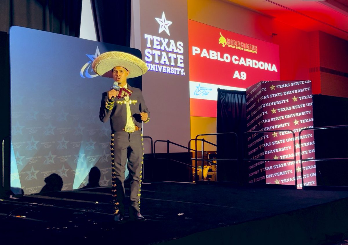 Great fun tonight at <a href="/txst/">Texas State University</a>’s Got Talent! The crowd loved magician/comedian <a href="/michaelkent/">Michael Kent</a>, who served as the hilarious MC. So many great acts! Happy Homecoming 2025!⭐️🐾