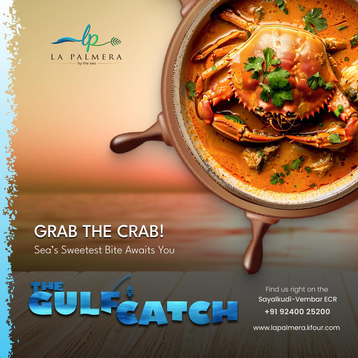 LaPalmeraResort's tweet photo. The aroma of spice, the sweetness of fresh crab,
and the calm of the ECR breeze —
that’s a La Palmera evening for you.

Find us on the Sayalkudi–Vembar ECR

Call us: +91 92400 25200
https://t.co/XwyQeC8e9y

#LaPalmera #BeachResort #Kfour #GulfCatch #Seafood https://t.co/VV0nmCyTq8