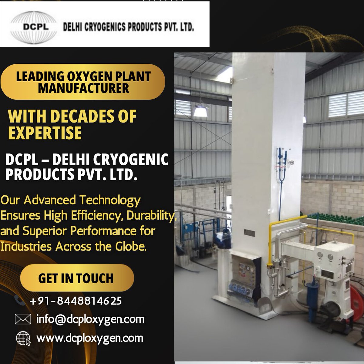 DCPLOxygenPlant's tweet photo. 🏭 Leading #OxygenPlantManufacturer with Decades of Expertise
 #DCPL – Delhi Cryogenic Products Pvt. Ltd. stands as a trusted name in #oxygenplant manufacturing. 🌍
💻 Visit: https://t.co/pFssnhtNbF
📞 +91-8448814625
📧 info@dcploxygen.com
#IndustrialSolutions #delhioxygen https://t.co/I1hRTFXBLO