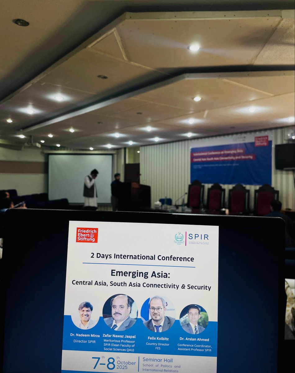 SPIR-FES 2 days conference has kicked at SPIR, QAU Islamabad #FES #FESPakistan #SPIR #emergingAsia