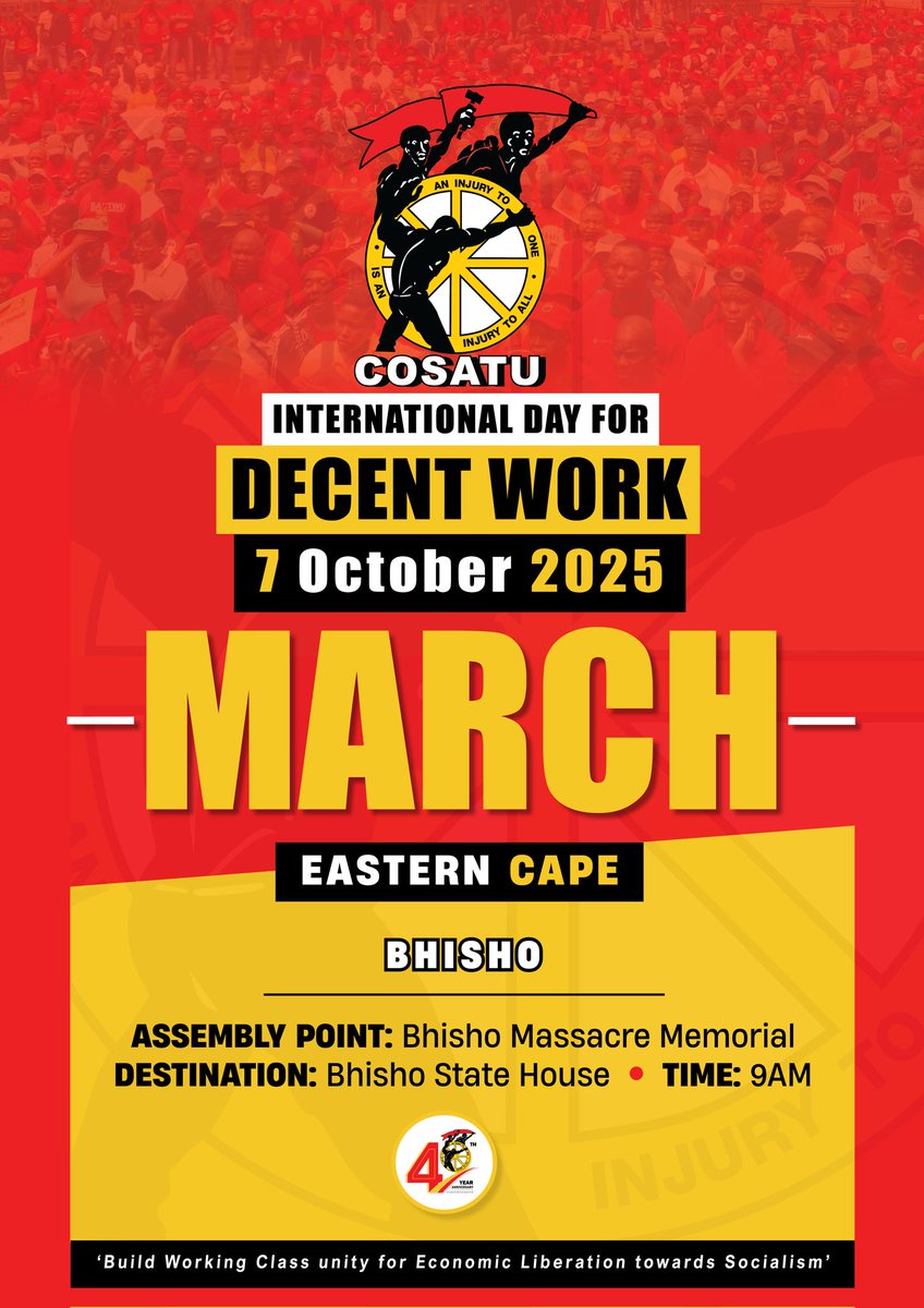 _cosatu's tweet photo. @Newzroom405 Workers are selling their labour power to employers and have a human right to organize, associate, bargain, strike and eradicate exploitation by bosses #WDDW2025 @deptoflabour @ilo @ILOACTRAV @NEDLAC_SA @CIJ_ICJ #Right2Strike https://t.co/qPCxflTdHR