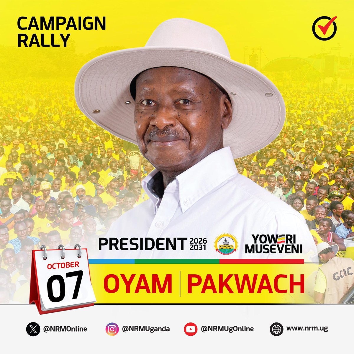 MKarekye's tweet image. Good day folks.. @KagutaMuseveni candidate of the @NRMOnline continues the campaign trail after a break where he was attending to state duties. He is ensuring the existence of gains, protecting(insuring) them and then adding to them! Oyam &amp;amp; Pakwach the leader has come📌