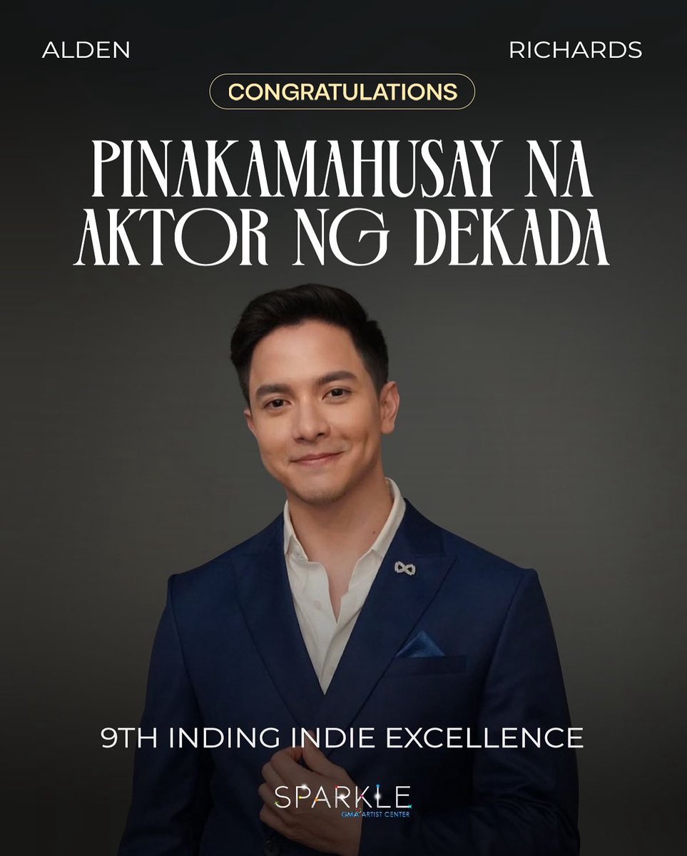 Congratulations to Asia’s Multimedia Star, Alden Richards, for winning the ‘Pinakamahusay na Aktor ng Dekada’ award at the 9th Inding Indie Excellence Awards. ✨

#AldenRichards