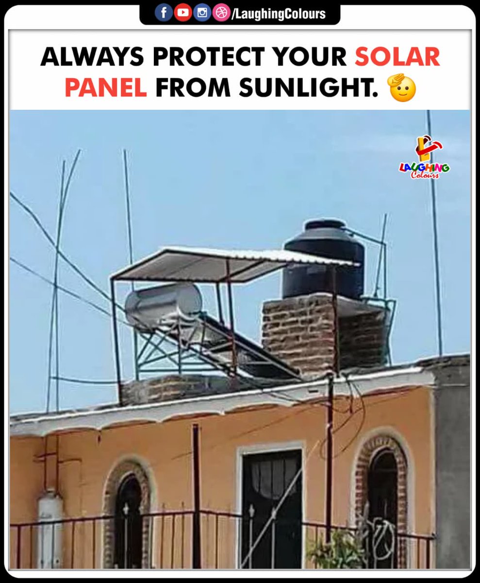 LaughingColours's tweet image. Genius solar protection plan 🤦‍♂️☀️

#FunnyPosts #DesiLogic #EngineeringFail #MemeAlert #LaughingColours #Sarcasm