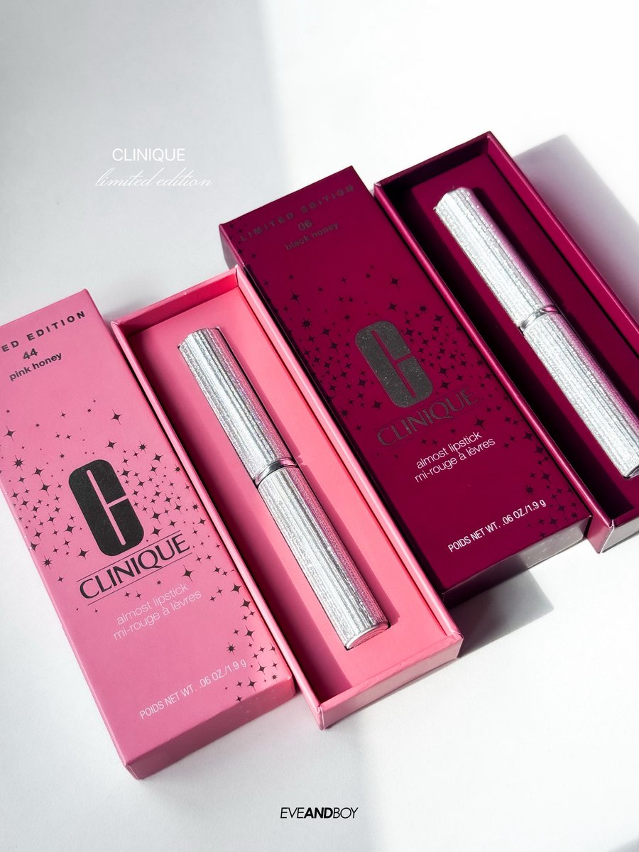 #อีฟป้ายยา Clinique Honey Diamond Collection 💎ช้อปได้ก่อนใครที่EVEANDBOY สองตำนานที่ครองใจทุกคน กับลิปสติก Clinique Black Honey ✨ และ Pink Honey 🌸มาพร้อมแพ็คเกจจิ้งประกายเพชรสุดหรูพิเศษเฉพาะช่วงนี้เท่านั้น 💎
 #CliniqueHoneyCollection #TheOnlyHoneyYouNeed #cliniquehoneydiamond