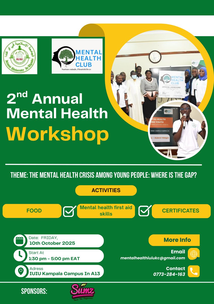 Conversations that nourish the mind. Snacks that fuel the vibe.
This time, we’re doing both - with <a href="/sumz_snacks/">SUMZ</a> on board as our official partner! 🍟✨ Join us this Friday for our second annual mental health workshop! 
#MentalHealthMatters #Sumz #YouthVoices #BreakTheSilence