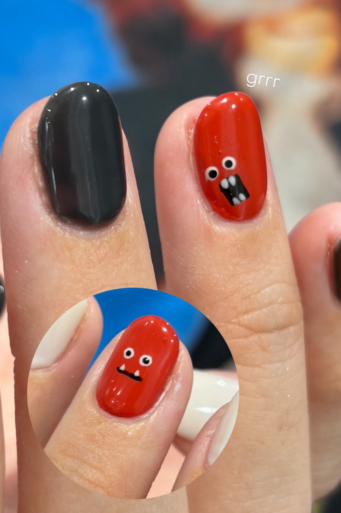 いまるnail♡写真変えました˚✧₊ 逆さまくまさん🤸🏼🍨🧸 新色のmagお揃いしてくれる方多くて