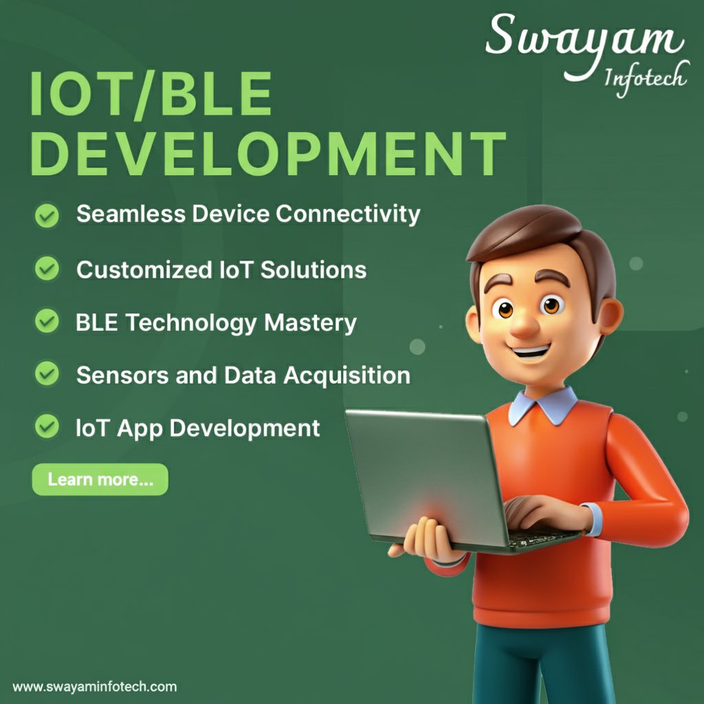swayaminfotech's tweet image. 🌐 Our expertise ensures reliable, scalable, and secure implementations 🔒, bringing your vision to life in the rapidly evolving landscape of IoT 🌍 and Bluetooth Low Energy (BLE) 📡.
.
#IoTDevelopment #BLETechnology #SmartDevices #WirelessInnovation #swayaminfotech