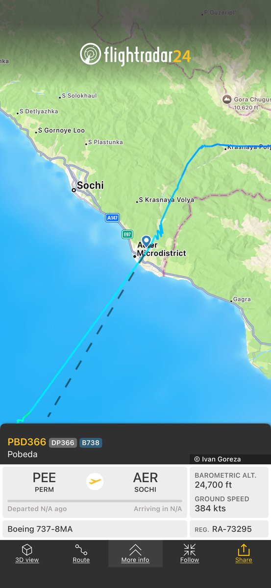 zrs70's tweet image. Pobeda Airlines seems to be having trouble arriving into Sochi. #pobeda #pobeda366 #dp366 #sochi Flight DP366 from Perm to Sochi
fr24.com/PBD366/3c8c1c85