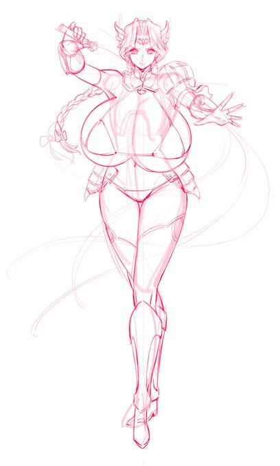 キャラ紹介用のヒルデ立ち絵作業中… 