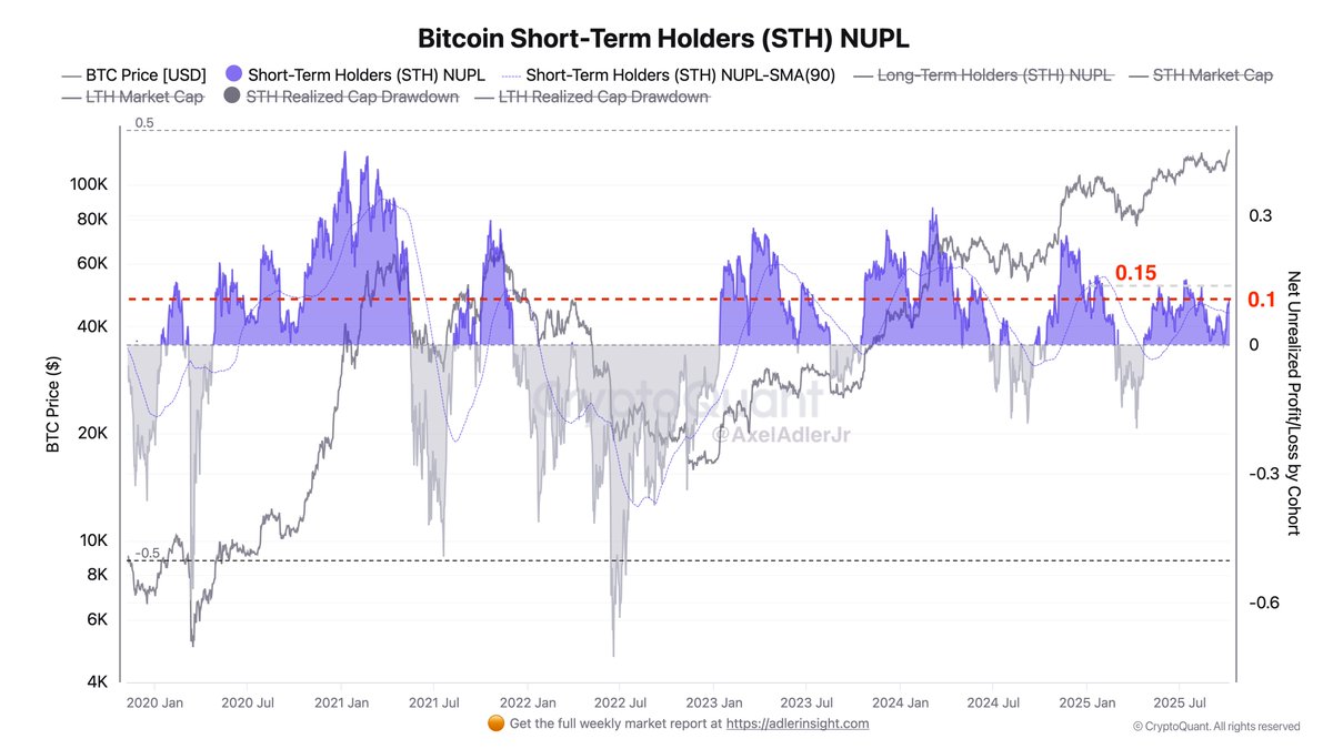 Bitcoin STH Profitability Climbs To 10% – Warning Zone For BTC Corrections