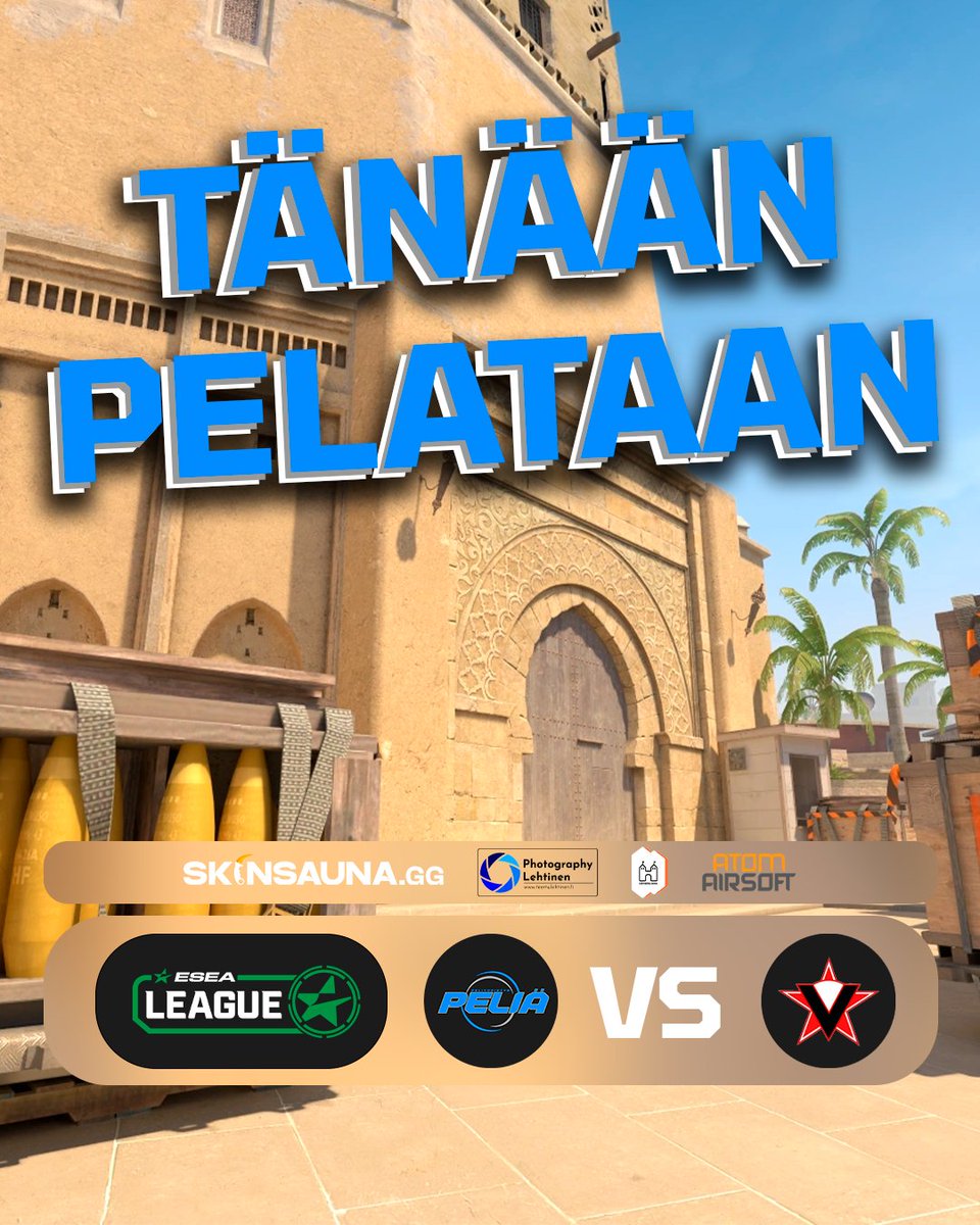 🔵PELIPÄIVÄ🔵

ENSIMMÄINEN OTTELU ESEA MAINISSA📣 
Tänään livessä luvassa arvontaa, haastatteluja sekä uusia tuulia👀 Tämän päivän spektaakkelia sä ET HALUA MISSATA❗️

🏆ESEA Main
🕘20:00
📺twitch/pelia_ry
🎙 <a href="/lehtinent_/">Fuliq</a> 
📞Haastattelussa <a href="/AnttiVuorela_CS/">An7za</a> 

#esportsfi #PELIÄ