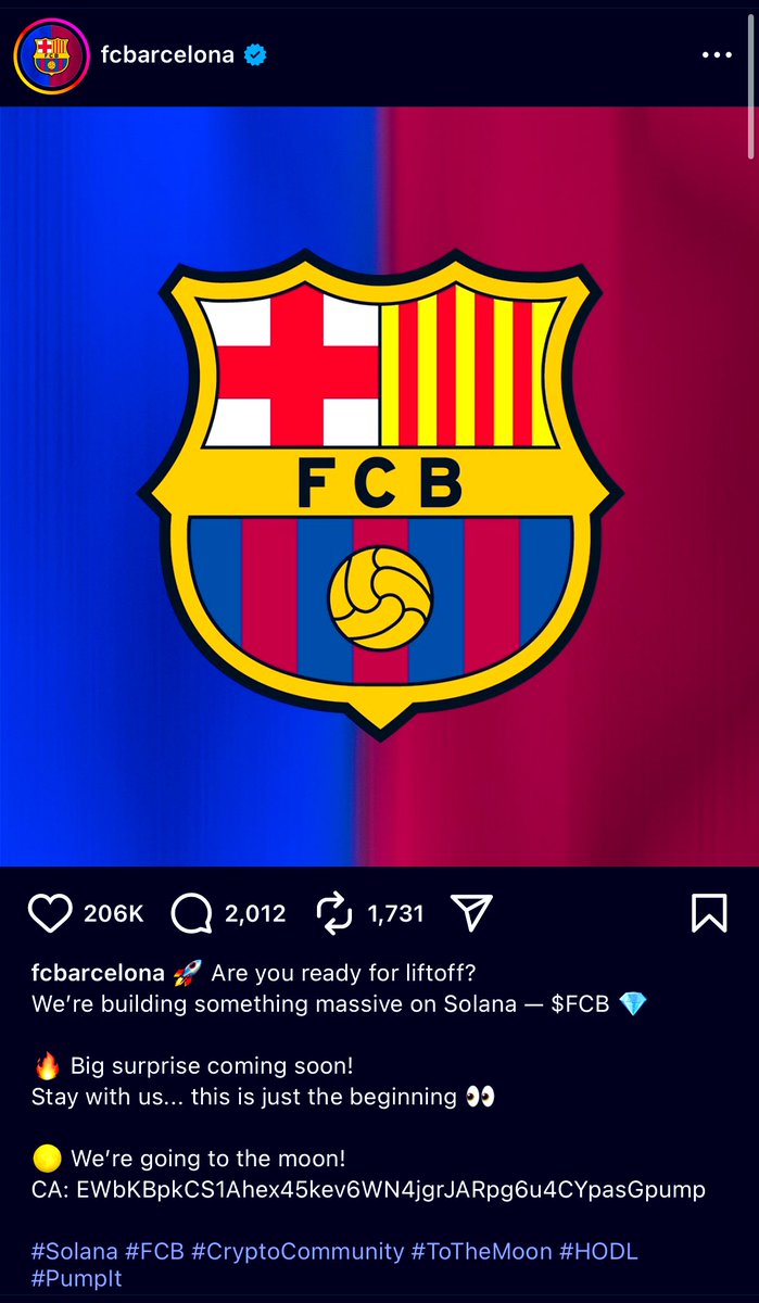 idextratime's tweet photo. 🚨 BREAKING : Akun Instagram resmi Barcelona sempat diretas beberapa jam tadi. https://t.co/gg0ODfodG1