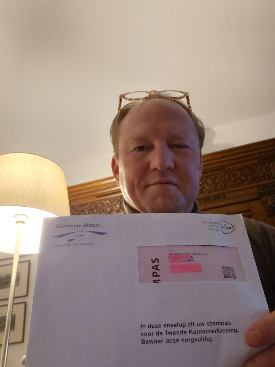 De stempas viel dit weekend bij mij, en bij velen in Almere, op de deurmat. Op 29 oktober ga ik stemmen. U ook? #verkiezingen2025 #tweedekamer <a href="/almere/">almere</a>