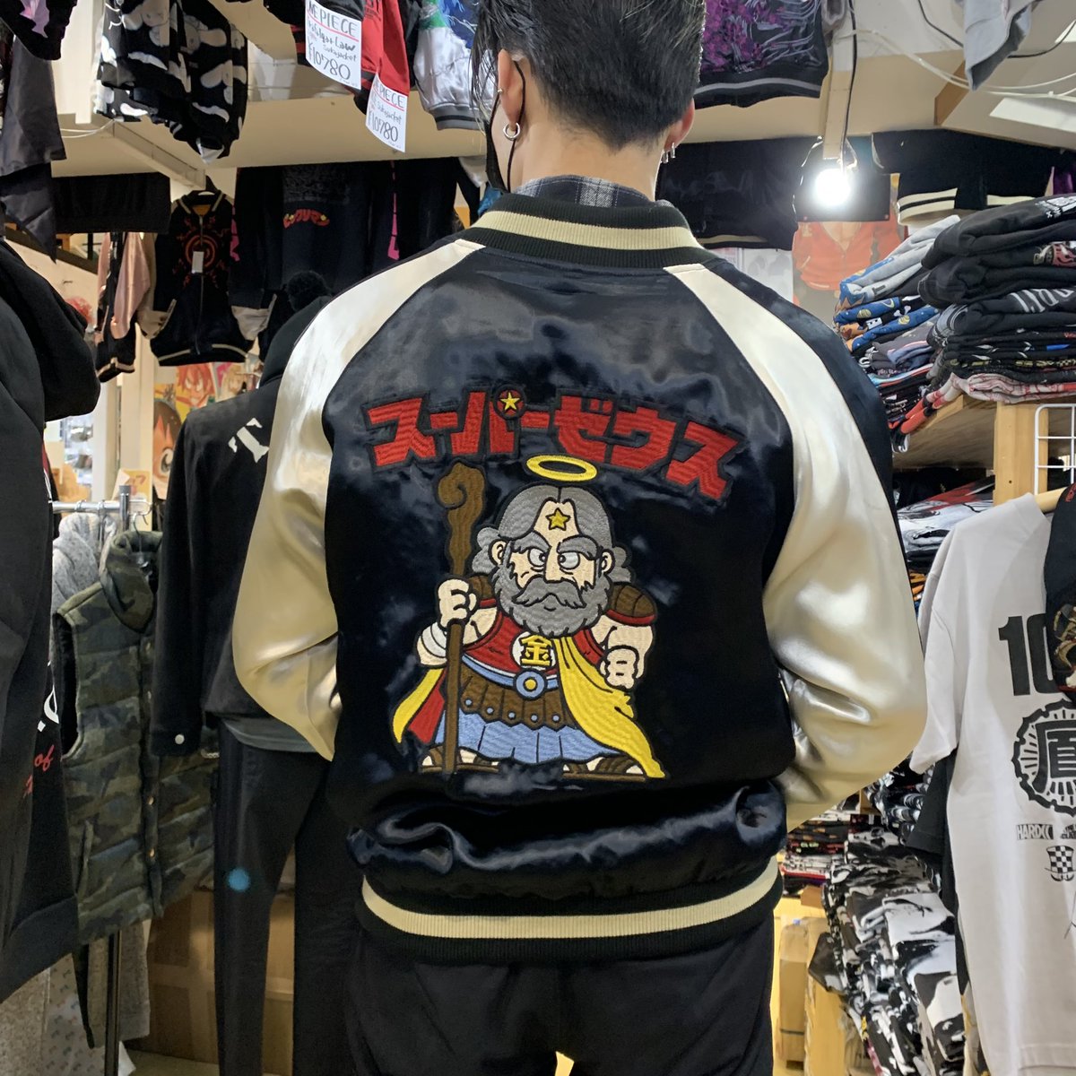 ビックリマンスーパーゼウス × ブラックゼウス 刺繍 リバーシブル