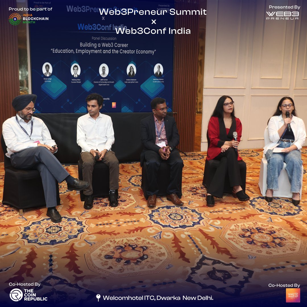 Akanksha_as17's tweet image. Grateful to have shared the stage at @INBMOfficial with @vedangvatsa, @vikramrsingh , @idkshabnam and @lalithkrishnanh discussing “Building a Web3 Career: Education, Employment &amp;amp; the Creator Economy.”

I highlighted why personal brands are career accelerators in Web3:
&amp;gt; They…