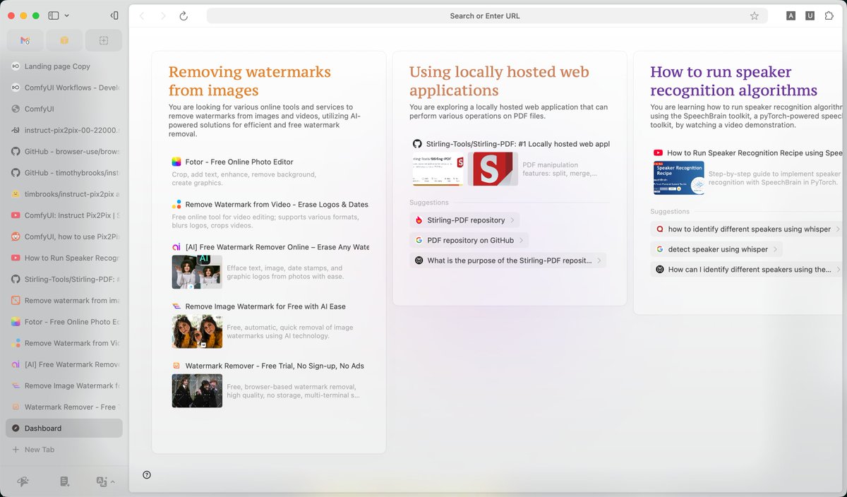 hidecloud's tweet image. When we were building our AI browser last year, we went with a vertical tabs layout. It was super useful — we loved it. Sadly, it never launched. 
Still remember those days debating whether we should go vertical or not. One interesting thing we noticed — whenever we shared…