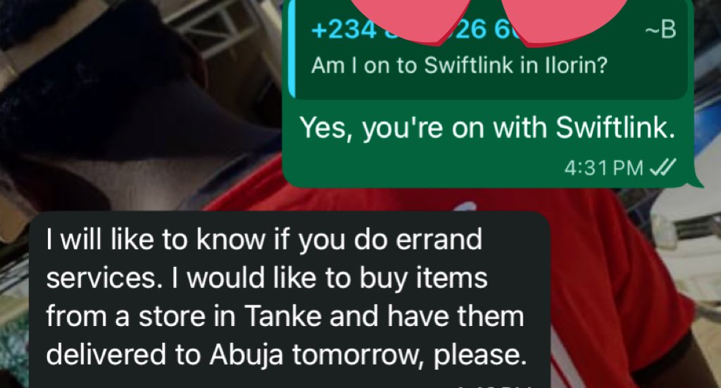 swiftlink01's tweet image. If it's pick-ups, drop-offs, and other errands within Ilorin, Swiftlink will handle them better for you.
That's what we do. And we’re fast and reliable.
We’re just a DM away|08100787612