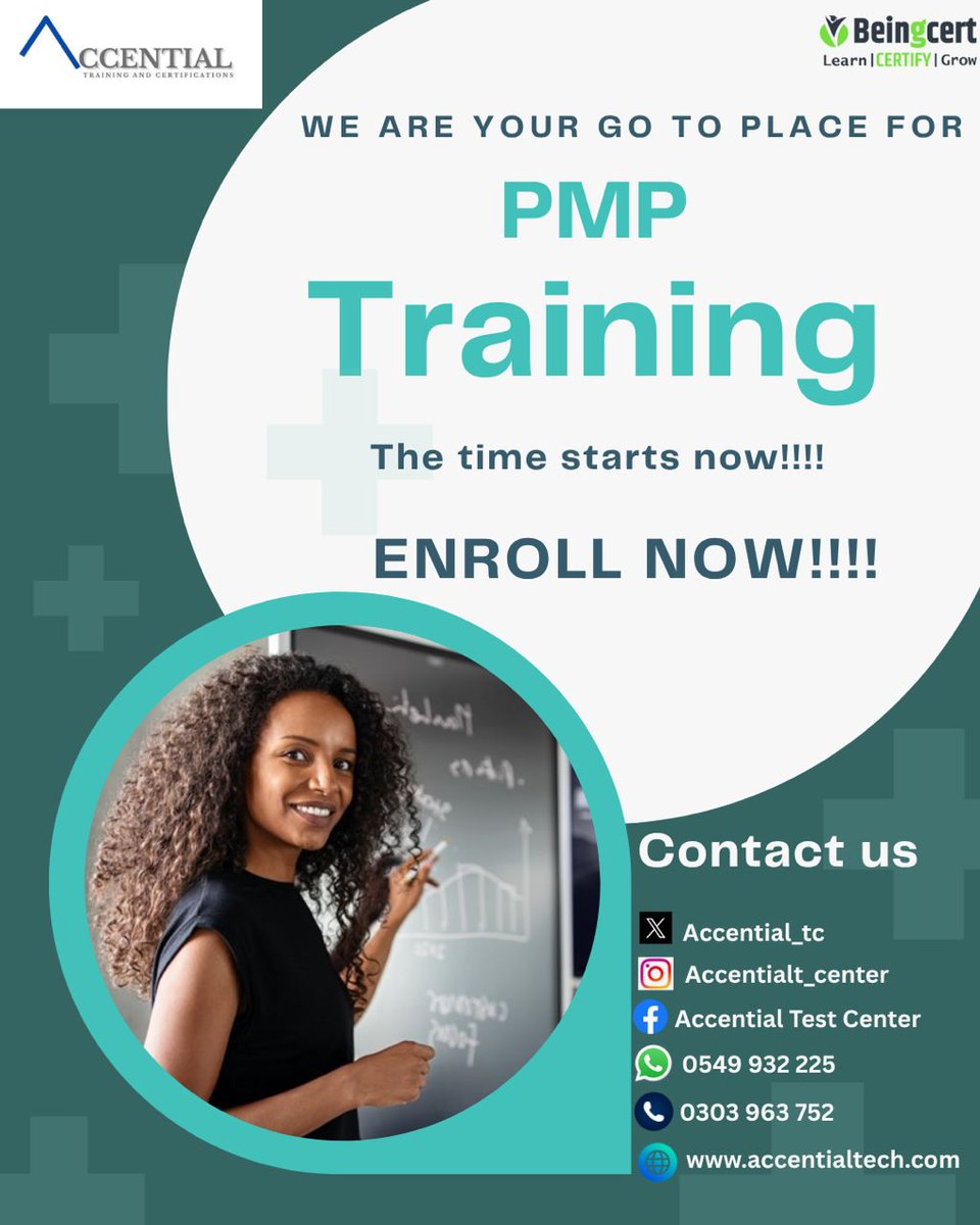 Accential_TC's tweet image. Unlock your potential with our PMP Training at Accential!
Don’t wait any longer; your journey to certification begins now!
Enroll today and take the first step toward mastering project management skills
#certifications #internationalcertification #traininganddevelopment #PMP