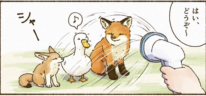 皆嬉しそうで好きなコマです🦊🪿 