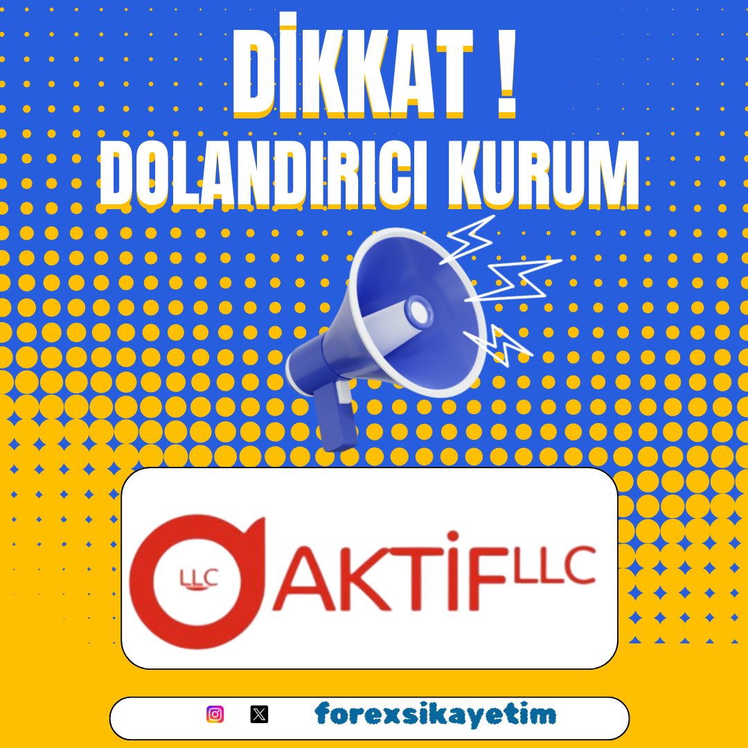 SikayetForex's tweet photo. ‼️Dikkat Dolandırıcı Kurum ‼️

🚫 AKTİFLLC  🚫

❌Sakın yatırım yapmayınız ❌

#bist100  #kripto #BORSA #Forex #XAUUSD #NASDAQ100 #dolar #forexsikayetvar #ForexSignals #CHANEL https://t.co/vkgYMFhsiv