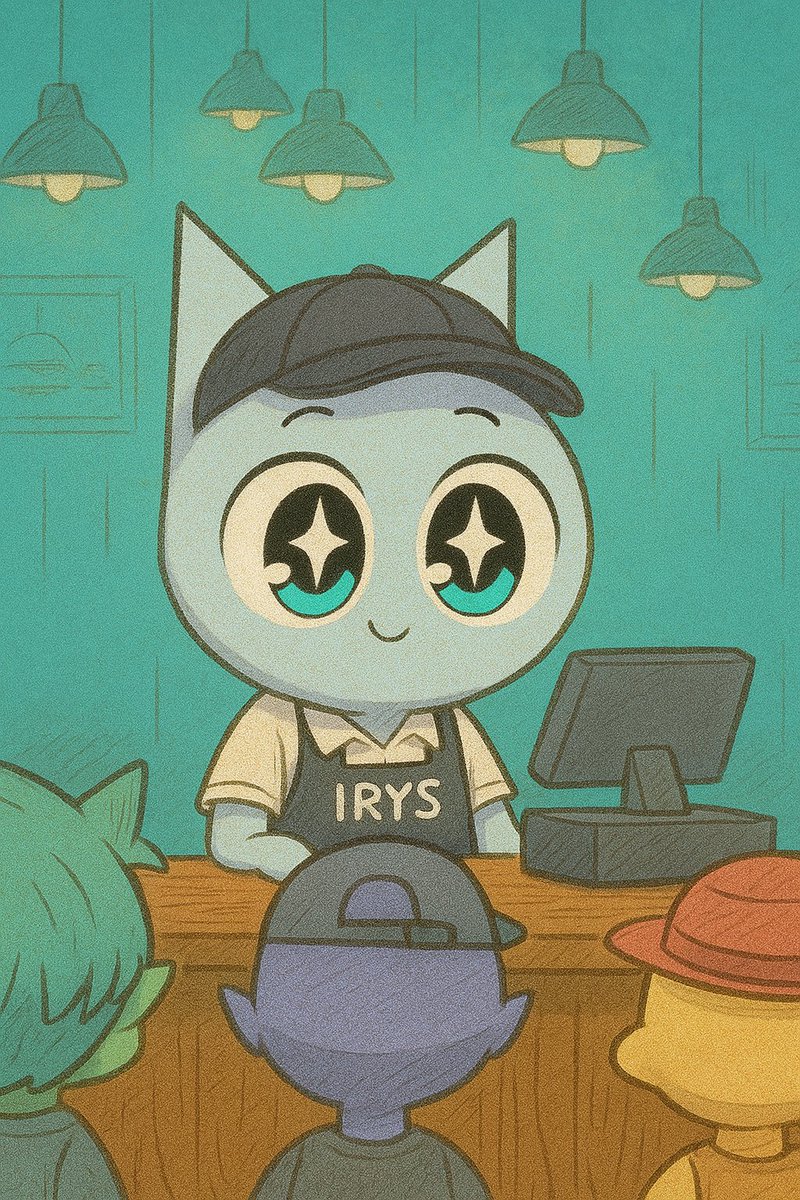 At first glance, this image might just look like a friendly Irys mascot behind a counter cheerful eyes, ready to serve. But if you look deeper, it perfectly captures what <a href="/irys_xyz/">Irys (✧ᴗ✧)</a> stands for.

Irys is like that friendly face of Web3 approachable, transparent, and always ready to