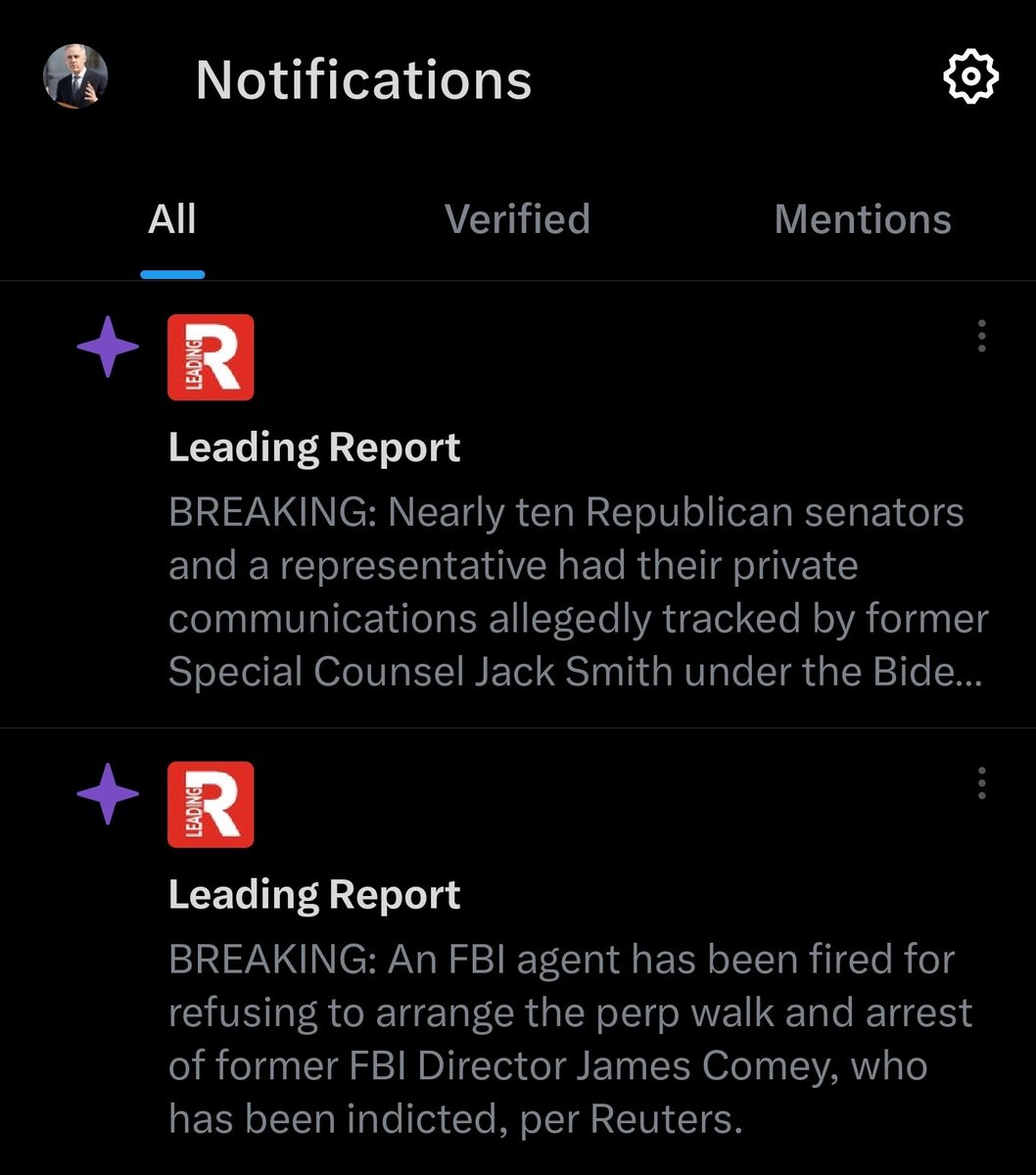 Why is it I only get Leading Report notifications on this account. The bullshit Hitler news source